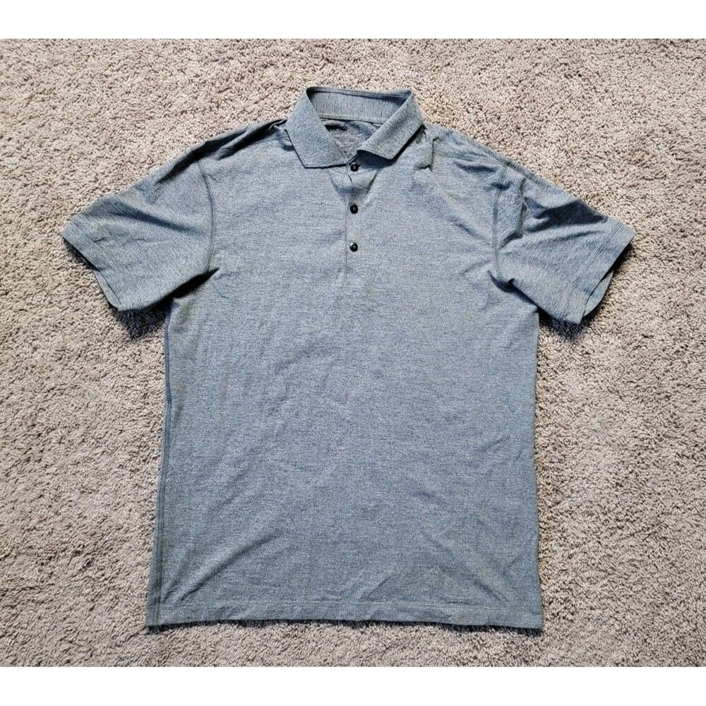 Lululemon Evolution Men's L Short Sleeve Polo Shirt in heathered gray Athletic